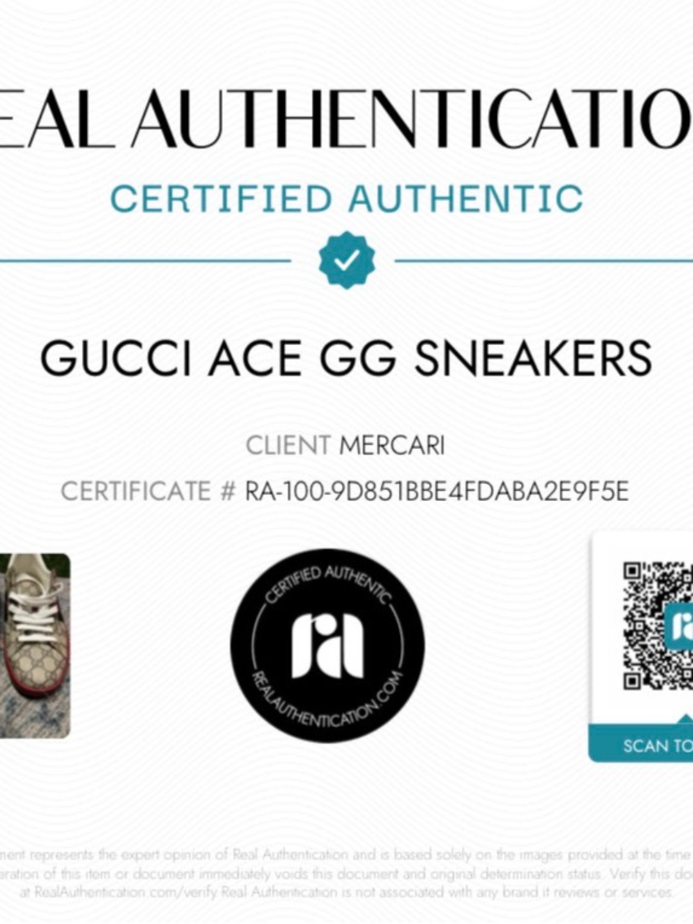 Gucci Beige GG Supreme Low-Top Sneakers with Red Trim - Picture 6 of 6